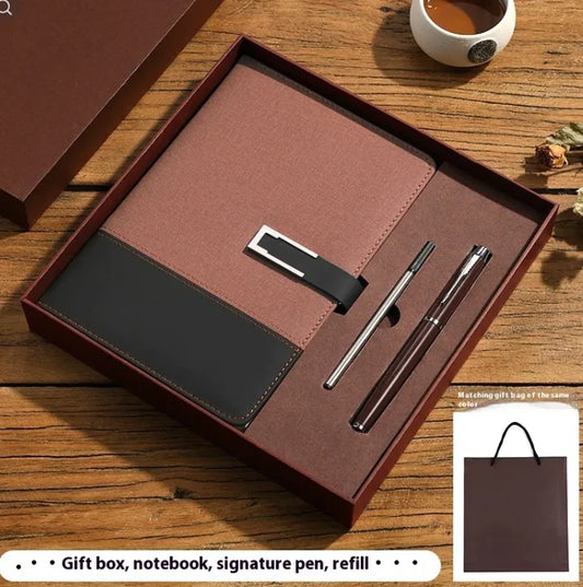 Business Thickening Notebook Soft Leather High-grade Gift Set
